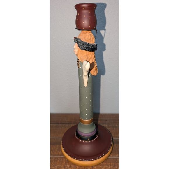 VTG 1997 Williraye Studio Christmas Holiday Angel Folk Art Candle Holder WW2227 - Picture 5 of 9
